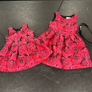 Matching girl red/black dresses ~ “The Place” ~ sizes 5 and 2T ~ only worn once!